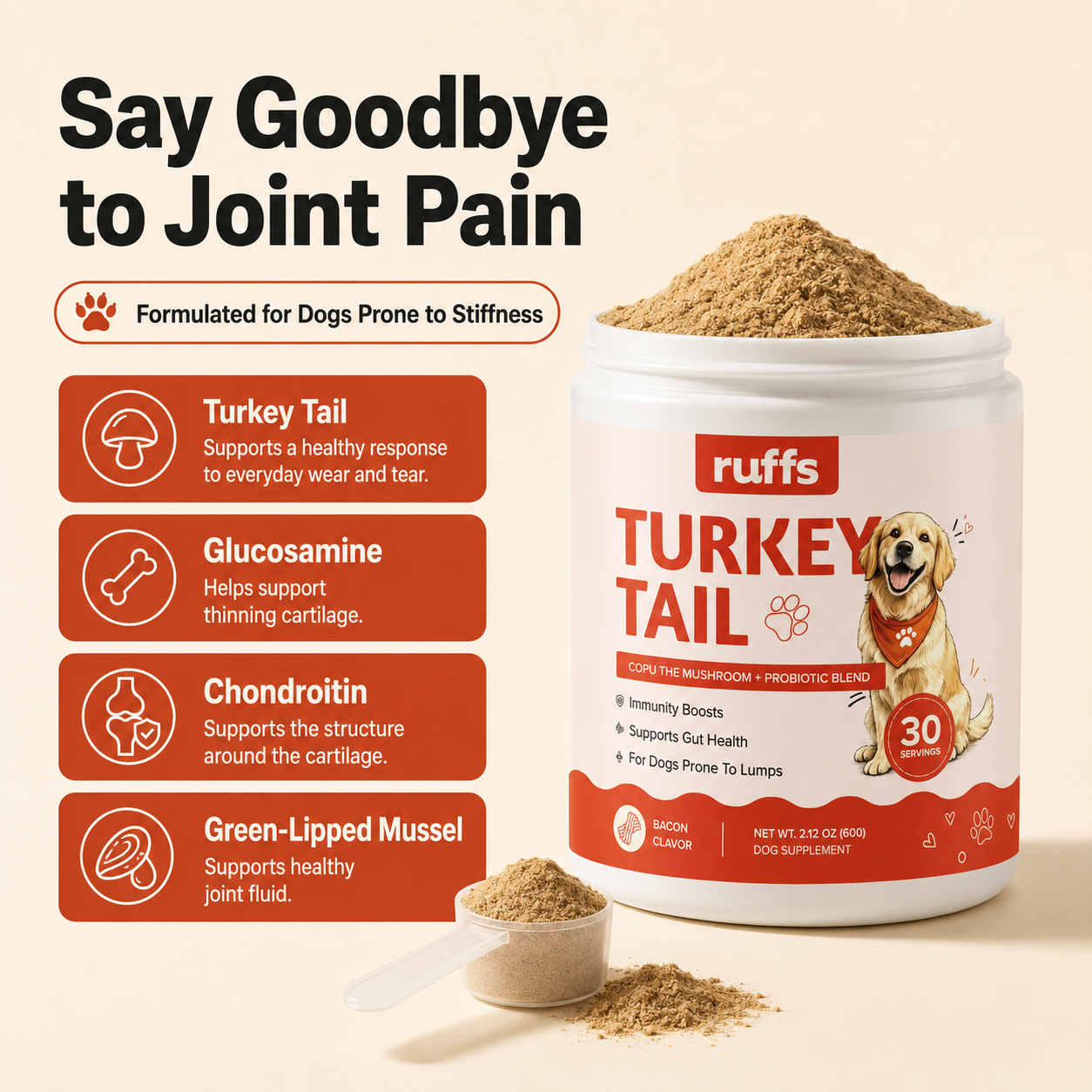 Ruffs™ Turkey Tail Probiotics 60g